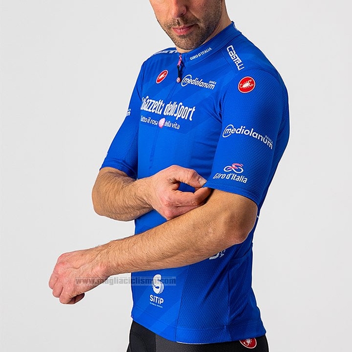 2021 Abbigliamento Ciclismo Giro d'Italia Blu Manica Corta e Salopette